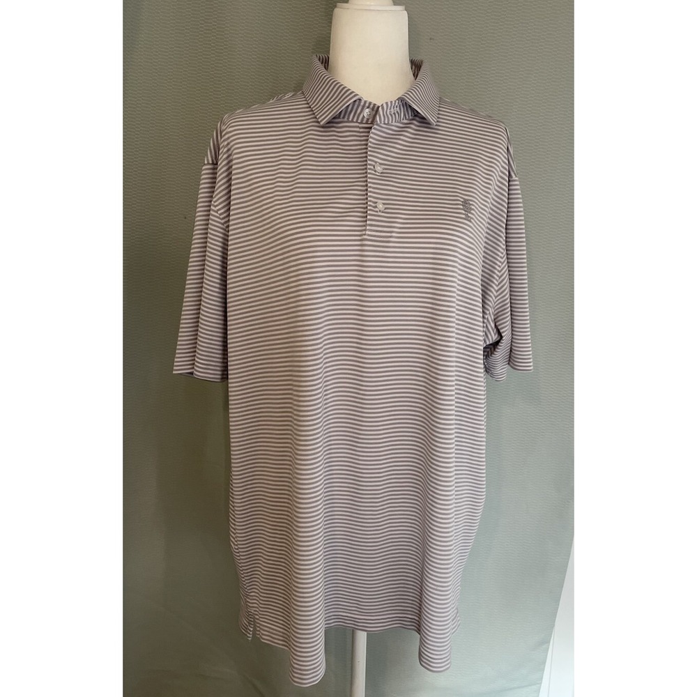 Harlestons Shirt Mens XXL Gray Golf Polo Tailored  Fit Performance
